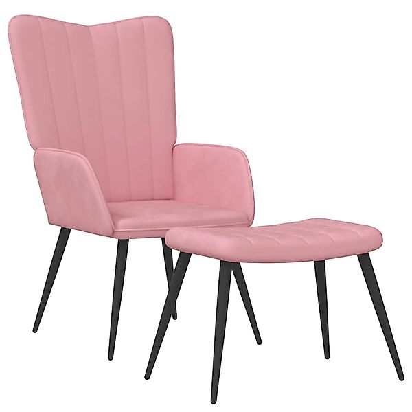 vidaXL Relaxsessel mit Hocker Rosa Samt 327692 günstig online kaufen