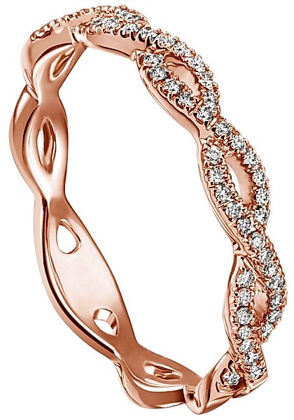 JOBO Fingerring "Ring mit 49 Diamanten", 585 Roségold günstig online kaufen