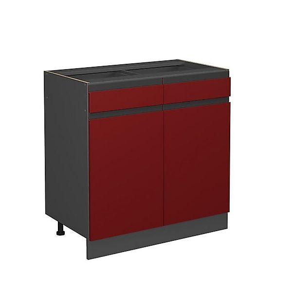 Vicco Küchenunterschrank R-Line Rot/Anthrazit 80 cm J-Shape ohne Arbeitspla günstig online kaufen