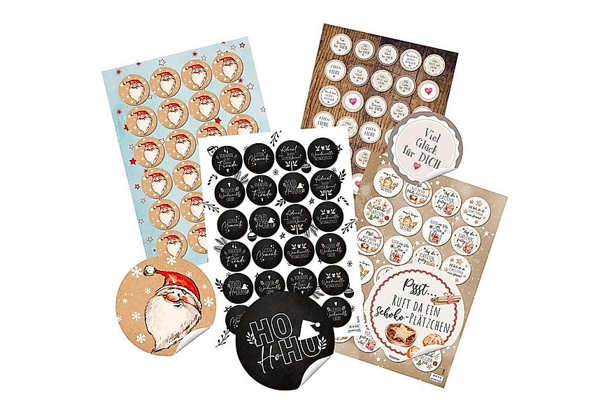 Logbuch-Verlag Dekofigur Weihnachtliche kleine Sticker für Geschenke 107 St günstig online kaufen