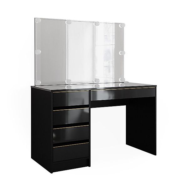 Vicco Schminktisch Sherry, Schwarz, 120 cm günstig online kaufen