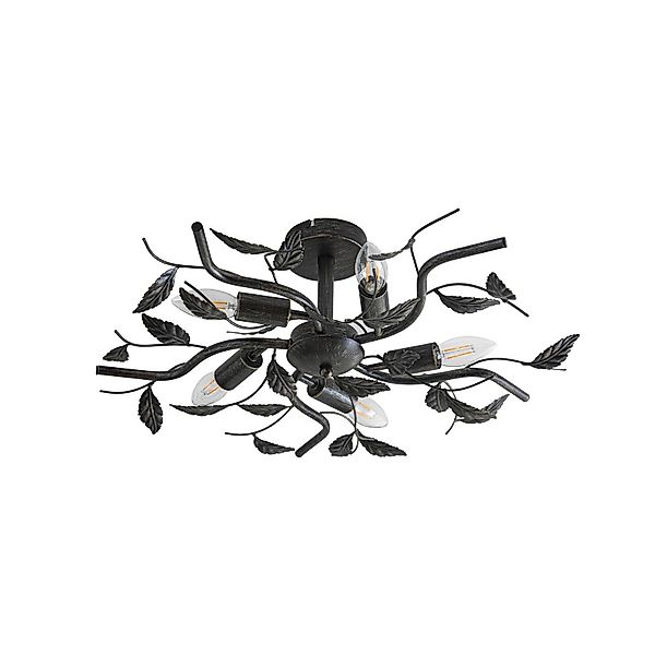 Lindby Deckenleuchten Yos, Metall, Schwarz IP20, günstig online kaufen