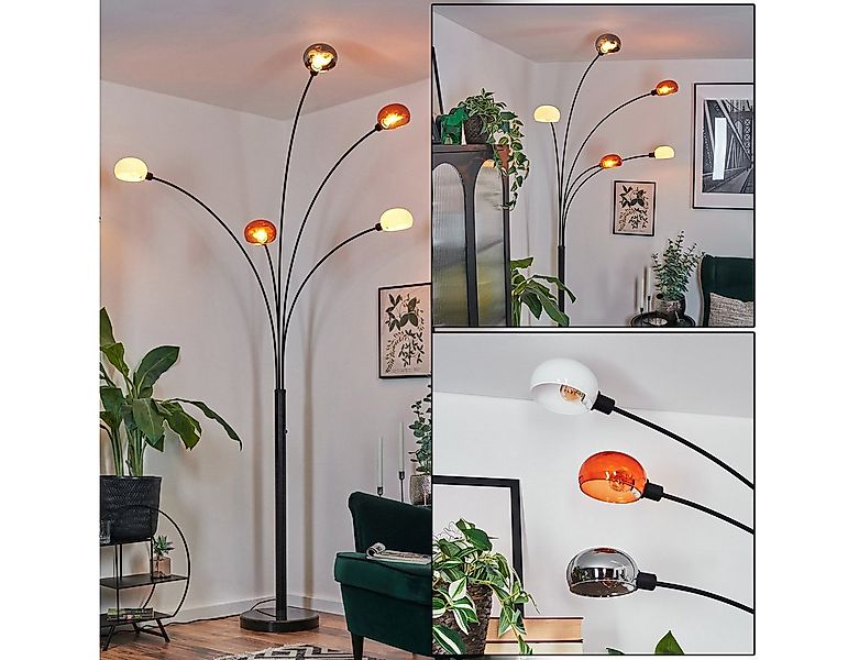 hofstein Stehlampe Stehlampe aus Metall in Schwarz/Orange/Weiß/Chom/Rauch, günstig online kaufen