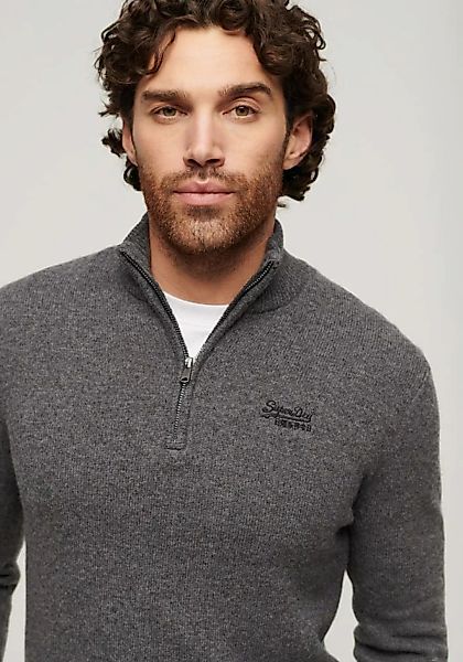 Superdry Strickpullover ESSENTIAL EMB KNIT HALF ZIP günstig online kaufen