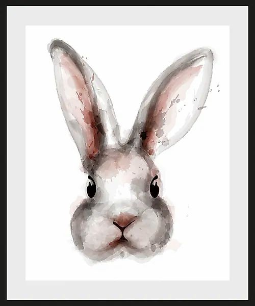 queence Bild »Aquarell Häschen«, Hase-Hasen-Kunst-Haustiere, (1 St.), HD Pr günstig online kaufen