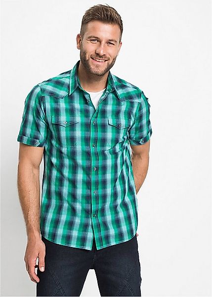 bonprix Kurzarmhemd regular fit Passform, aus reiner Baumwolle, mit kurzen günstig online kaufen