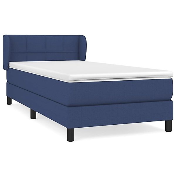vidaXL Boxspringbett mit Matratze Blau 90x200 cm Stoff 3126219 günstig online kaufen