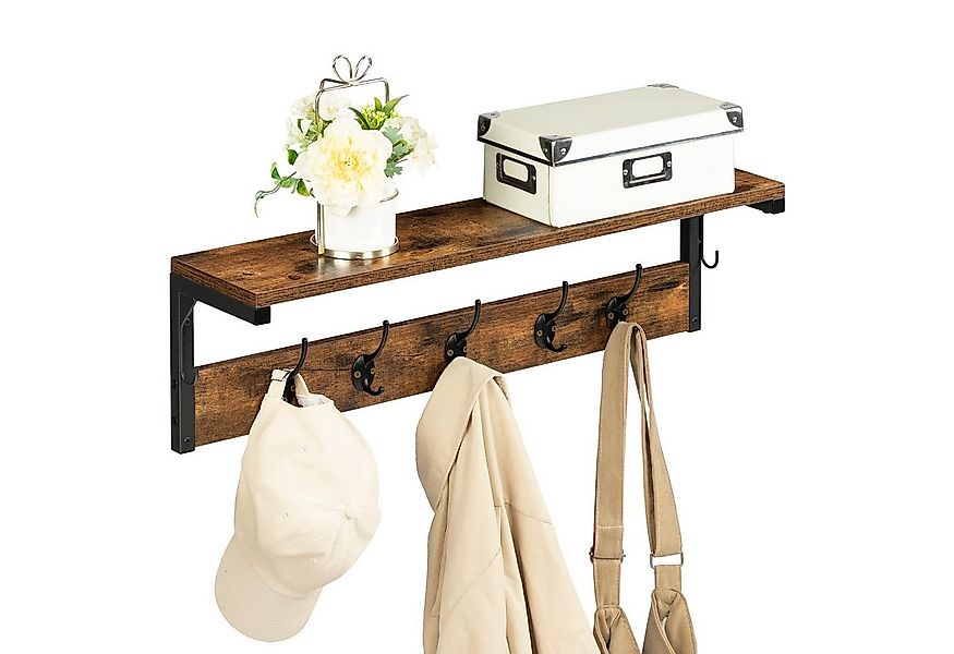 Hoobro Wandgarderobe Wandregal mit 7 Haken und Ablage (Hängeregal mit Garde günstig online kaufen