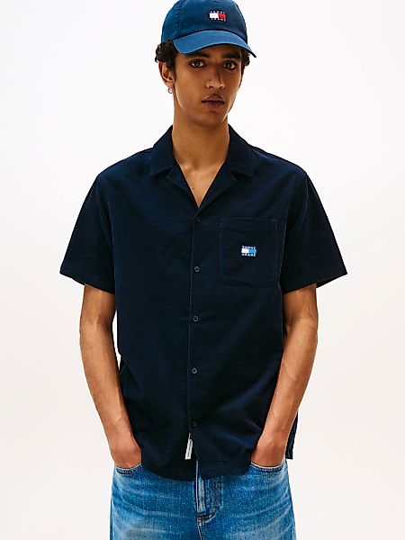 Tommy Jeans Kurzarmhemd "TJM CORD REG CAMP SHIRT", Mit Rundhalsausschnitt günstig online kaufen