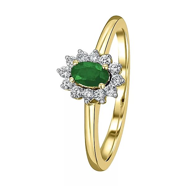 ONE ELEMENT Diamantring "0,15 ct Diamant Brillant Smaragd Ring aus 585 Gelb günstig online kaufen