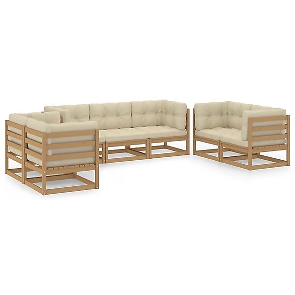 vidaXL 7-tlg Garten-Lounge-Set mit Kissen Kiefer Massivholz Modell 48 günstig online kaufen