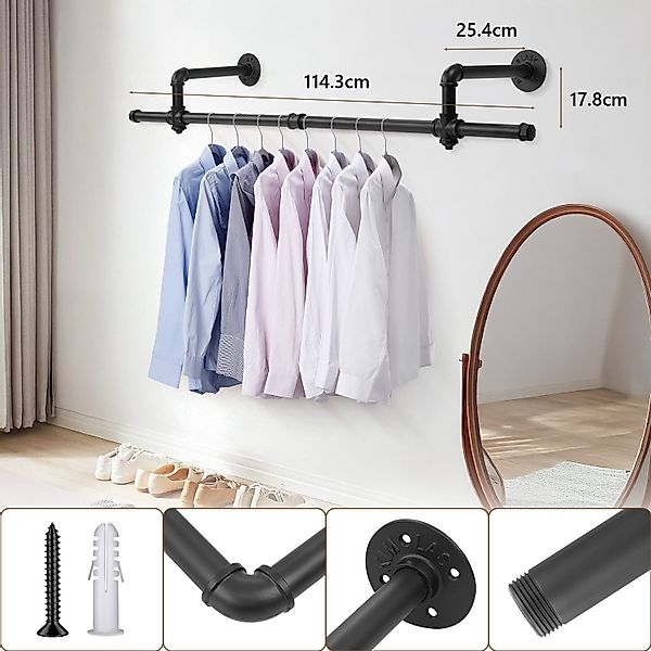 Novzep Kleiderstange 2er-Pack Wandgarderobe,Kleiderständer für die günstig online kaufen