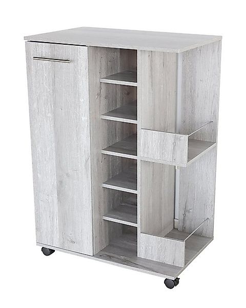 Better Home Küchenwagen Flaschenregal Weinschrank Weinregal grau 37x60x82 c günstig online kaufen