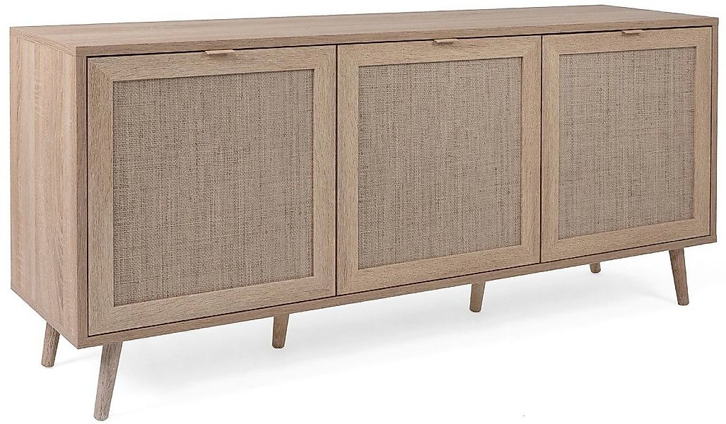Finori Sideboard, Dekor Sonoma Eiche / Rafia Aufdruck, Skandinavisch, 150 x günstig online kaufen