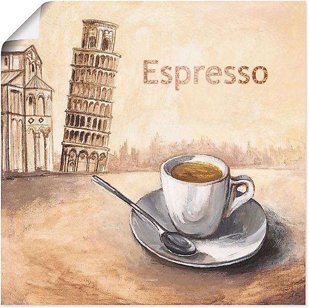 Artland Wandbild "Espresso in Pisa", Kaffee Bilder, (1 St.), als Leinwandbi günstig online kaufen