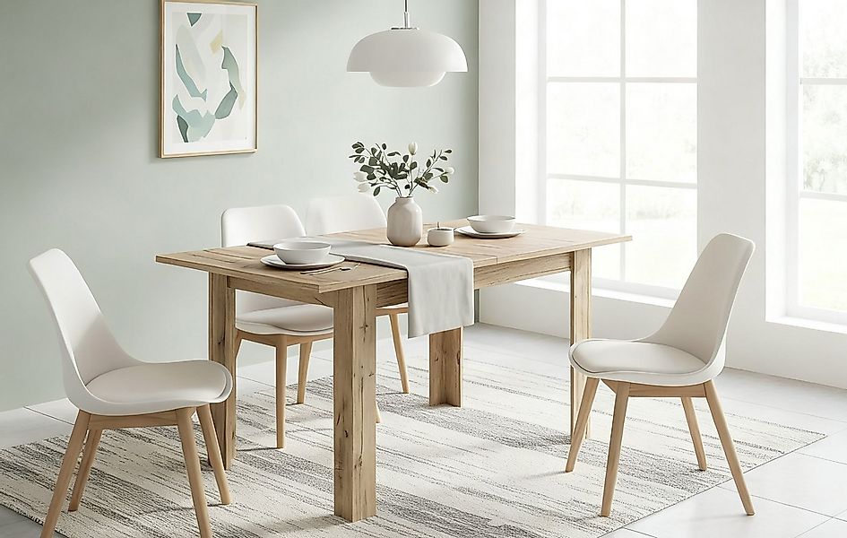 B&D home Esstisch LIVIUS, Holztisch, ausziehbar, 60 / 80cm Breit, 4-6 Perso günstig online kaufen