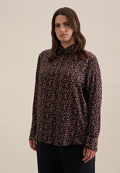 seidensticker Hemdbluse "Schwarze Rose", Langarm Kragen Druck günstig online kaufen