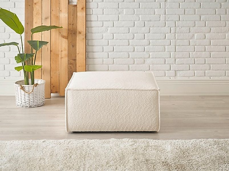 OTTO home Hocker »FINNLEY, Polsterhocker in Bouclé, Struktur fein u. Mega C günstig online kaufen