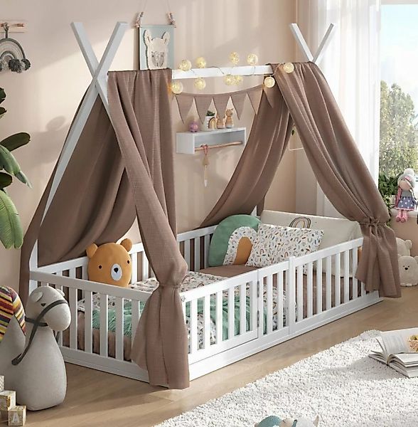 Alavya Home® Kinderbett Hausbett Bodenbett SKY SET aus Buche – FSC® 100% mi günstig online kaufen