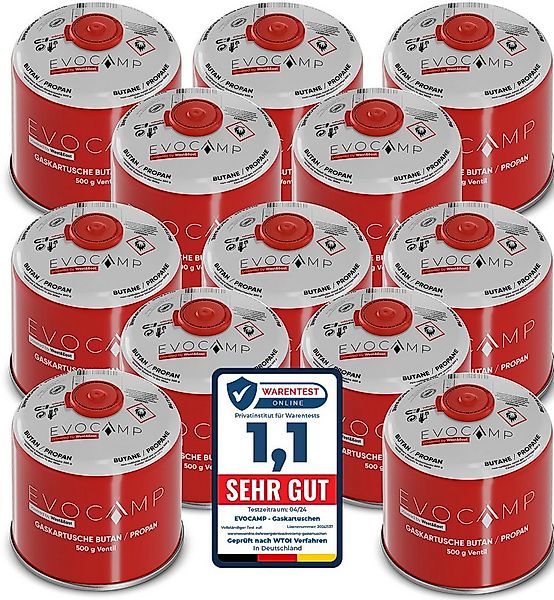 EVOCAMP Gaskartusche Ventilkartusche mit Butan/Propan Gas EN 417 500g mit S günstig online kaufen