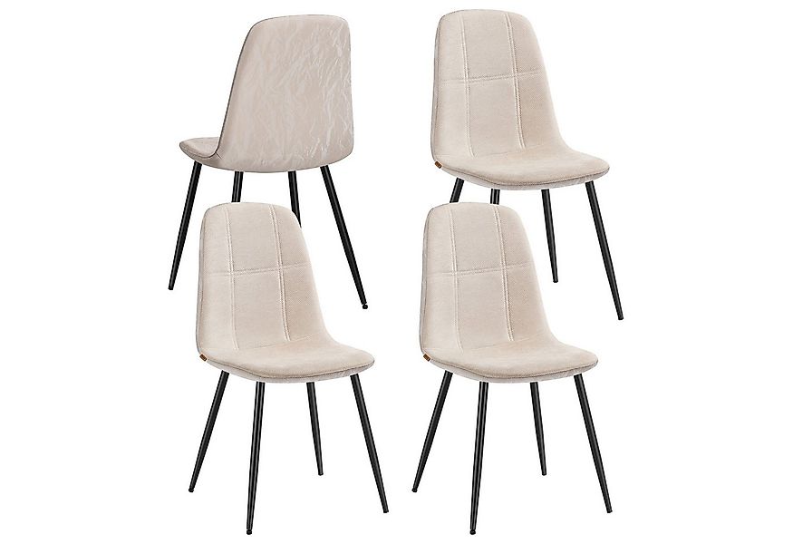 VASAGLE Esszimmerstuhl Metallbeine, verstellbare Füße, pflegeleicht (4 St), günstig online kaufen