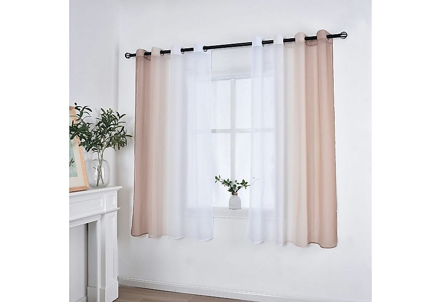 Gardinenbox Gardine (2 St), Ösen, transparent, Voile, Farbverlauf Vertikal günstig online kaufen