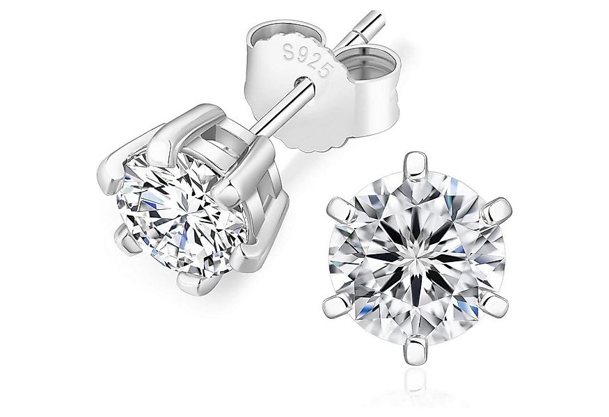 LuxusKollektion Schmuckset Moissanite Ohrringe 925 Silber Damen VVS1 D 1,6c günstig online kaufen