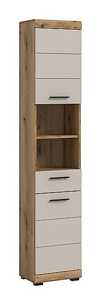 furnling Hochschrank Scott 2 Türen, 2 offene Fächer, Badezimmermöbel, Badsc günstig online kaufen