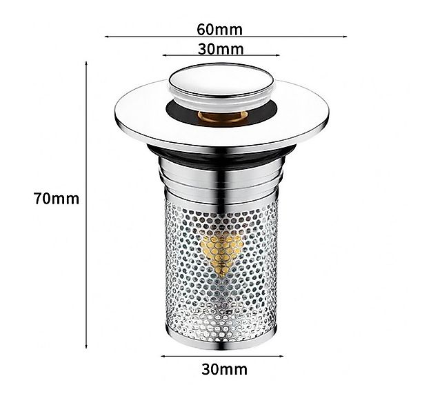 JASLIFE Waschbeckenstöpsel 2-in-1 Waschbeckenstöpsel mit Abflusssieb, (2 St günstig online kaufen