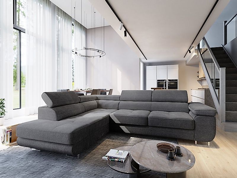 Masseno Ecksofa APIRO mit Schlaffunktion L-Form, Sofa mit Bettkasten günstig online kaufen