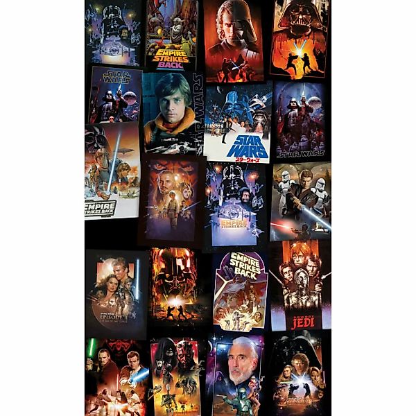 Komar Fototapete Star Wars Posters Collage B/L: ca. 120x200 cm günstig online kaufen