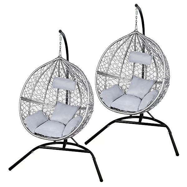 Monstershop 2 Polyrattan Hängesessel Schwarz günstig online kaufen