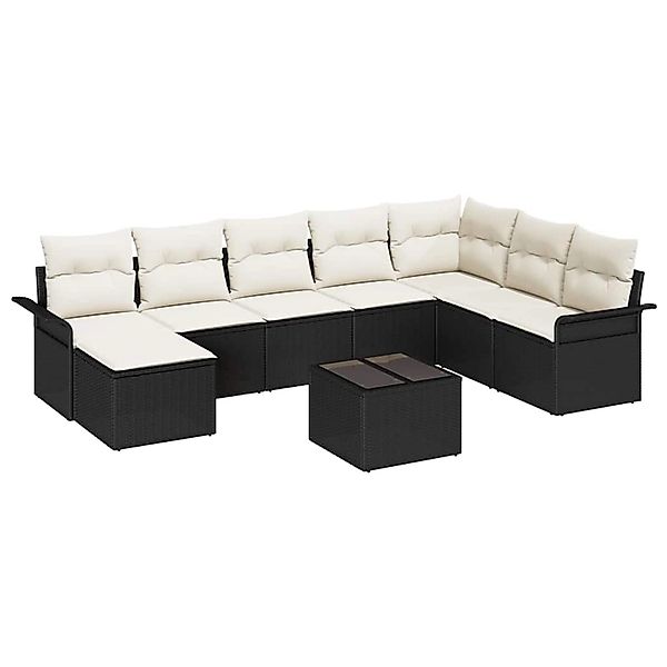 vidaXL 8-Teiliges Garten-Sofa-Set mit Kissen in Braun aus Poly Rattan 33454 günstig online kaufen
