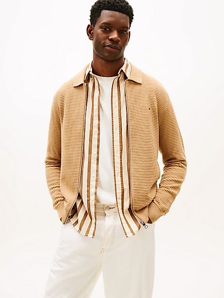 Tommy Hilfiger Cardigan "SEASONAL STRUCTURE" strukturiert, mit Polokragen, günstig online kaufen