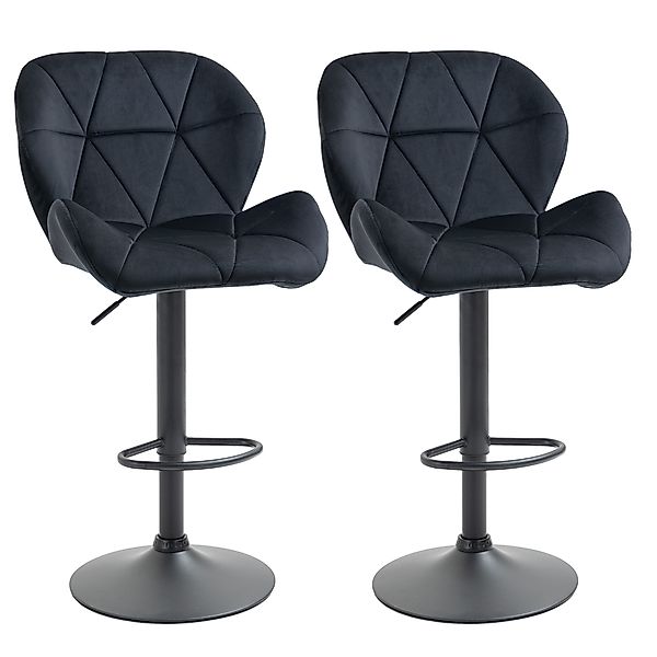 HOMCOM 2er-Set Barhocker drehbar, Barhocker mit Lehne höhenverstellbar, Bar günstig online kaufen