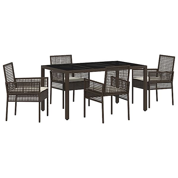 vidaXL Garten Essgruppe 5-Tlg Braun Poly Rattan 3334865 günstig online kaufen