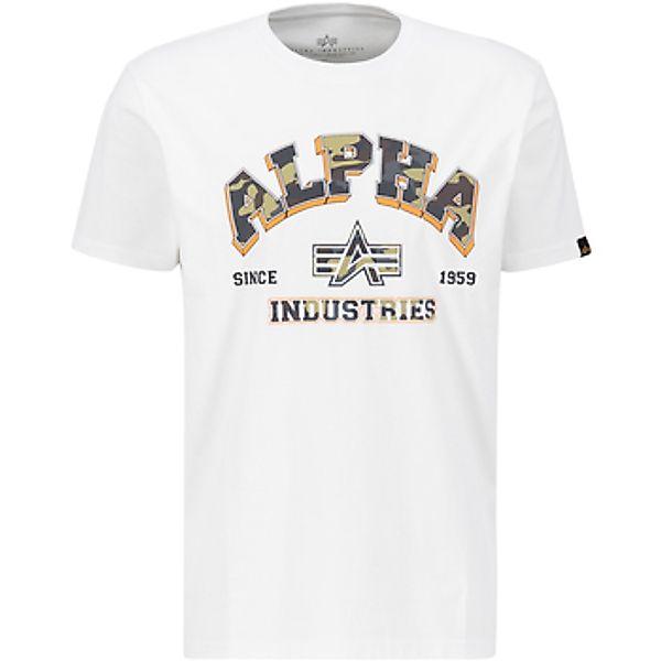 Alpha Industries  T-Shirts & Poloshirts College Camo T - white günstig online kaufen