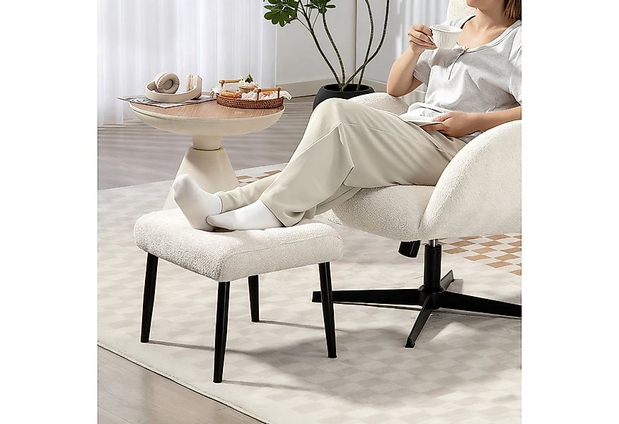 HOMCOM Fußhocker mit weichem Sitzkissen, Stahlbeinen, Chenille-Stoff (Hocke günstig online kaufen