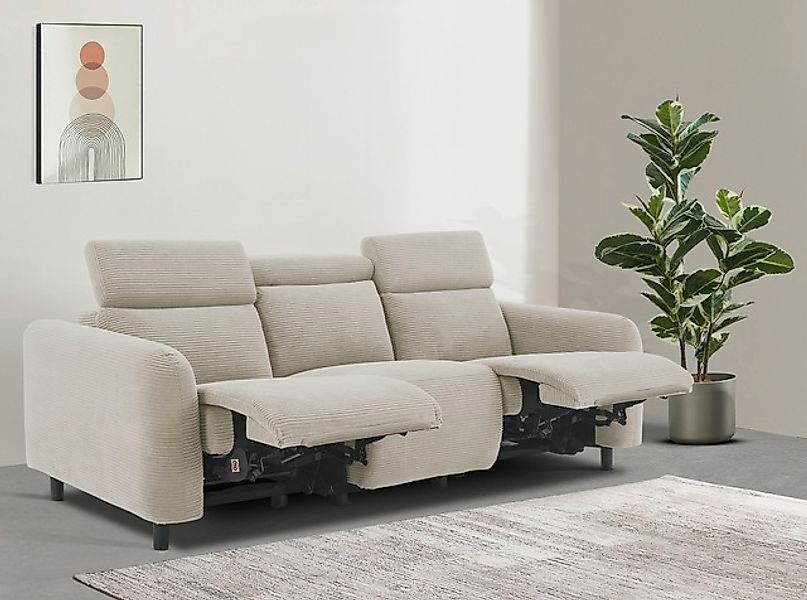 Home affaire 3-Sitzer »SKAANE Struktur-Sofa, 229 cm, manuelle-u. elektrisch günstig online kaufen