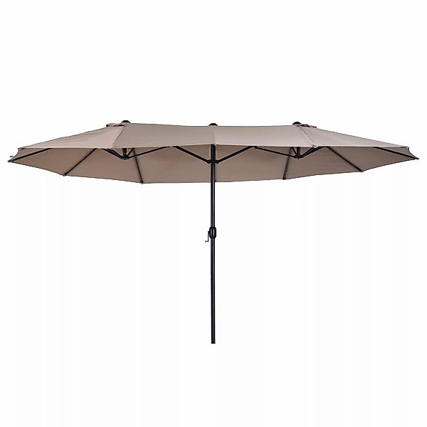 Outsunny Sonnenschirm Marktschirm Doppelsonnenschirm mit Handkurbel oval 46 günstig online kaufen