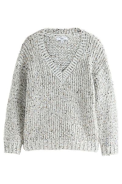Next V-Ausschnitt-Pullover Grobstrickpullover mit Pailletten und V-Ausschni günstig online kaufen