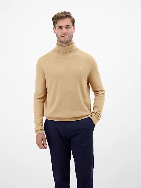 LERROS Rollkragenpullover mit Logo-Stickerei und aus Schurwolle mit Kaschmi günstig online kaufen