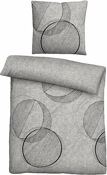 Biberna Bettwäsche "Circle" 2 Stk. tlg. kuschelig warm, weich, Melange, 100 günstig online kaufen