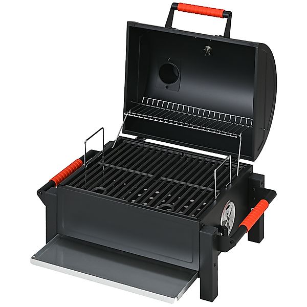 Outsunny Holzhohlgrill, Tischgrill mit Grillrost, Kohleschale, Campinggrill günstig online kaufen