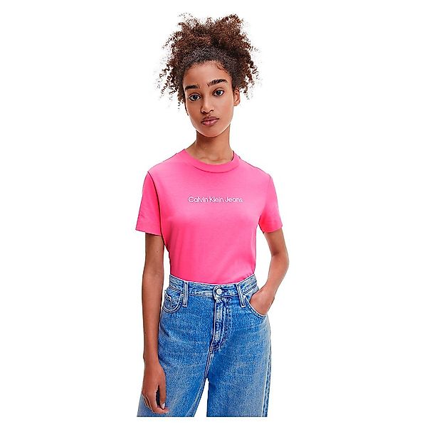 Calvin Klein Jeans Shrunken Institutional Kurzärmeliges T-shirt M Lipstick günstig online kaufen