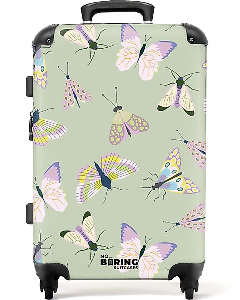 NoBoringSuitcases.com© Hartschalen-Trolley Grün mit Schmetterlingen 67 günstig online kaufen