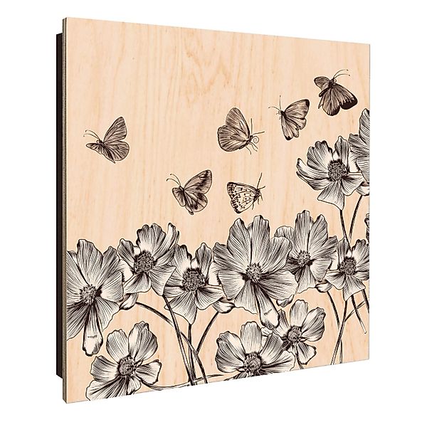 Banjado Großer Schlüsselkasten Holz 30x30cm Schwarz Scharnier Links 50 Hake günstig online kaufen