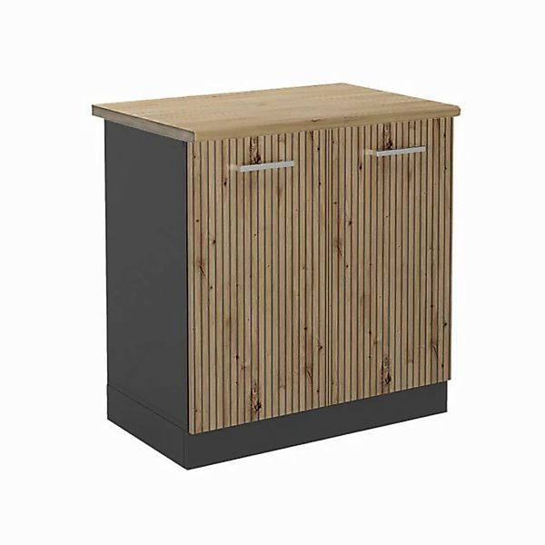 Vicco Spülenunterschrank R-Line, Artisan-Eiche/Anthrazit, 80 cm, AP Marmor günstig online kaufen