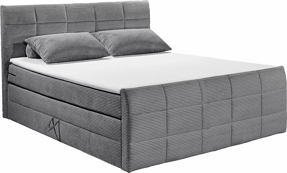 ED EXCITING DESIGN Boxspringbett »Bolivia«, harte Seite mit Kokosmatte, wei günstig online kaufen