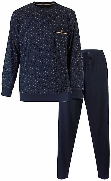 Paul Hopkins Schlafanzug Herren Pyjama lang mit Bündchen (2 tlg) Baumwolle günstig online kaufen